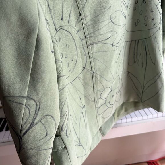 Conrad C Stylish Green Patterned Blazer Hand Drawn 14 - Picture 11 of 16